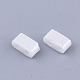 2ホールガラスシードビーズ  不透明色の光沢メッキ  長方形  ホワイト  4.5~5.5x2x2~2.5mm  穴：0.5~0.8mm  約2000個/袋 SEED-S031-M-121-2