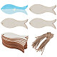 GORGECRAFT 20PCS Fish Wood Cut Out Pendants Wooden Christmas Tags Hanging Slices Ornaments Sets with Hole Ropes for Crafts Wedding Christmas Birthday Themed Party Arts Decoration Painting Arts WOOD-WH0124-26C-1