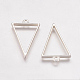 Rack Plating Alloy Triangle Open Back Bezel Pendants PALLOY-S047-09B-FF-2