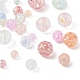 4 fili di perle di vetro crackle stile placca GLAA-YW0001-25-4