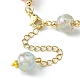 Résine avec bracelet en chaîne de perles rondes en feuille d'or BJEW-JB09474-02-3