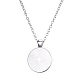 Flat Round with Tree at Midnight Glass Alloy Pendant Necklaces X-NJEW-N0051-047J-02-2