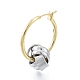 Brass Knot Beaded Hoop Earrings for Women EJEW-P205-10P-3