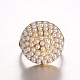 Joyas de uso diario 316 de acero inoxidable anillos de dedo de la perla de acrílico elegante de la señora RJEW-J066-92-16mm-1