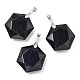 Faceted Synthetic Blue Goldstone Pendants G-F340-03M-1