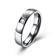 Regalos de san valentín anillos de pareja de acero de titanio grabado para mujer RJEW-BB16383-6P-1