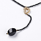 Natural Black Spinel Pendant Necklaces NJEW-K108-22-01-2