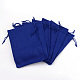 黄麻布ラッピングポーチ巾着袋  ブルー  13.5~14x9.5~10cm X-ABAG-Q050-10x14-22-2