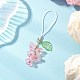 Цветочные украшения ручной работы в технике лэмпворк и акриловые подвески HJEW-TA00438-02-1