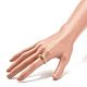 Natural Taiwan Jade Column Beaded Finger Ring with Synthetic Hematite RJEW-JR00461-01-2