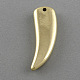 CCBプラスチックペンダント  イタリアホーン/牙の形状  ゴールドカラー  46x15.5x7mm  穴：2.5mm X-CCB-Q075-13-1