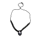 Collier pendentif en forme de larme de fluorite naturelle NJEW-K258-01F-1