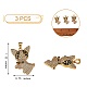 3Pcs Brass Micro Pave Clear & Black Cubic Zirconia Pendants KK-SZ0005-53-2