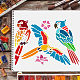 FINGERINSPIRE Parrot Stencil 29.7x21cm Macaw Parrot Bird Stencils for Painting Reusable Parrot Stencil DIY Art and Craft Stencils for Painting on Wood Paper Fabric Floor Wall DIY-WH0202-198-6