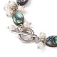 Bracelets de perles ovales en coquille d'ormeau naturel/coquille de paua BJEW-JB05776-02-3