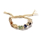 Bracelets de perles tressées en pierres précieuses naturelles chakra BJEW-G682-01-2