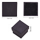 BENECREAT 24 Pack 4.3x4.3x3.3cm Black Ring Box Square Black Cardboard Jewellery Box Samll Gift Box with Velvet Filled for Party CBOX-BC0001-13A-2