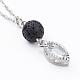 Alloy Charms with Cubic Zirconia Pendant Necklaces NJEW-JN01978-3