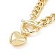 Collier pendentif coeur en laiton avec gourmettes pour femme NJEW-L463-002G-2