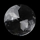クリアガラスペンダント  多面カット  フラットラウンドのチャーム  シャンデリアクリスタル吊り下げペンダント用  透明  45x18mm  穴：1.8mm GLAA-Q093-02-2