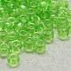 12/0グレードの丸いガラスシードビーズ  透明色  薄緑  12/0  2x1.5mm  穴：0.8mm  約30000個/袋 SEED-Q006-F19-1