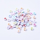 Craft Style Mixed Color Chunky Letter Acrylic Flat Round Beads for Kids Jewelry X-MACR-R481-M-2