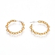 Semicircular Brass Cable Chain Stud Earrings EJEW-E196-11MG-2