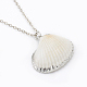 Electroplate Spiral Shell Pendant Necklaces and Dangle Earrings Jewelry Sets SJEW-JS01007-02-3
