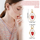 Beebeecraft 1 Box 6Pcs Enamel Heart Charms 18K Gold Plated Brass Irregular Oval with Sacred Heart Pendant Dangle Charms with Jump Rings for DIY Necklace Bracelet KK-BBC0005-40-2