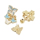 Orecchini a bottone in smalto a farfalla&nbsp;EJEW-M005-02-2