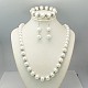 Glass Pearl Jewelry Sets: Earrings SJEW-JS00244-01-1