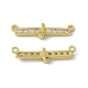 Rack Plating Brass Micro Pave Clear Cubic Zirconia Connector Charms KK-C007-37G-J-2