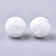 樹脂ビーズ  天然石風チップスタイル  ラウンド  ホワイト  18mm  穴：2.5mm RESI-T026-18mm-09-2