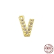 Real 18K Gold Plated 925 Sterling Silver Micro Pave Clear Cubic Zirconia Charms STER-P054-10G-V-1