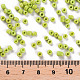 （詰め替えサービスあり）ガラスシードビーズ  不透明な色の種  DIYジュエリー作成用の小さなクラフトビーズ  ラウンド  緑黄  8/0  3mm  約12 G /袋 SEED-C019-3mm-44-3