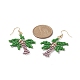 Glass Seed Braided Coconut Tree Dangle Earrings EJEW-JE05169-2