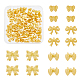 DICOSMETIC 40Pcs 4 Styles Bowknot Shaped Beads Cute Bow Tie Beads Matte Gold Color Beads Loose Spacer Beads Large Hole Beads 3.5/4mm European Loose Beads Alloy Beads for Jewelry Making PALLOY-DC0001-02-1