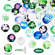 PandaHall 25mm Clover Cabochons 50pcs St. Patrick's Day Tiles Green Glass Dome Cabochons Half Round Tiles for Frendship Photo Cameo Pendant Jewellery Making Handcrafts Scrapbooking GGLA-PH0001-24-4