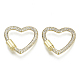 Brass Micro Pave Cubic Zirconia Screw Carabiner Lock Charms ZIRC-N039-016A-NF-1