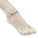 Bracelets de cheville multicolores faits à la main au chalumeau mauvais œil AJEW-AN00514-01-3