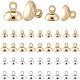 Pandahall 40pcs 4 Stil Elite Rack-Beschichtung Messing Perlenkappe Anhänger Bails KK-PH0002-28-1