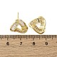 Треугольные серьги-гвоздики из латуни с микропаве из прозрачных кубических цирконий EJEW-F373-01G-5
