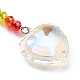 Chakra Heart Crystal Suncatcher Dowsing Pendulum Pendants PALLOY-JF00461-03-4
