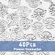 Dicosmetic 40 個 2 スタイルフラワーコネクタチャーム中空フラットラウンドチャームバラの花とヒマワリ模様ダブルループステンレス鋼リンクペンダントジュエリー作成用  穴：1.6mm FIND-DC0002-58-3