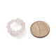 Женское эластичное кольцо из натурального розового кварца и стекла RJEW-JR00546-03-4