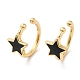 Star Enamel Cuff Earrings EJEW-G348-15G-2