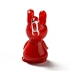 手作りランプワークペンダント  ウサギのチャーム  暗赤色  26~27.5x12~13.5x18~18.5mm  穴：1.8~2.5mm LAMP-TAG0001-06-3