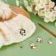Nbeads 6 pièces 6 style panda et feuille de bambou alliage émail balancent boucles d'oreilles à levier pour les femmes HJEW-NB0001-37-2