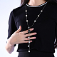 Модный цинковый сплав цветок свитер ожерелья NJEW-BB15005-A-7