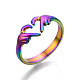 304 кольцо для наручников в форме сердца из нержавеющей стали X-RJEW-N038-121M-1